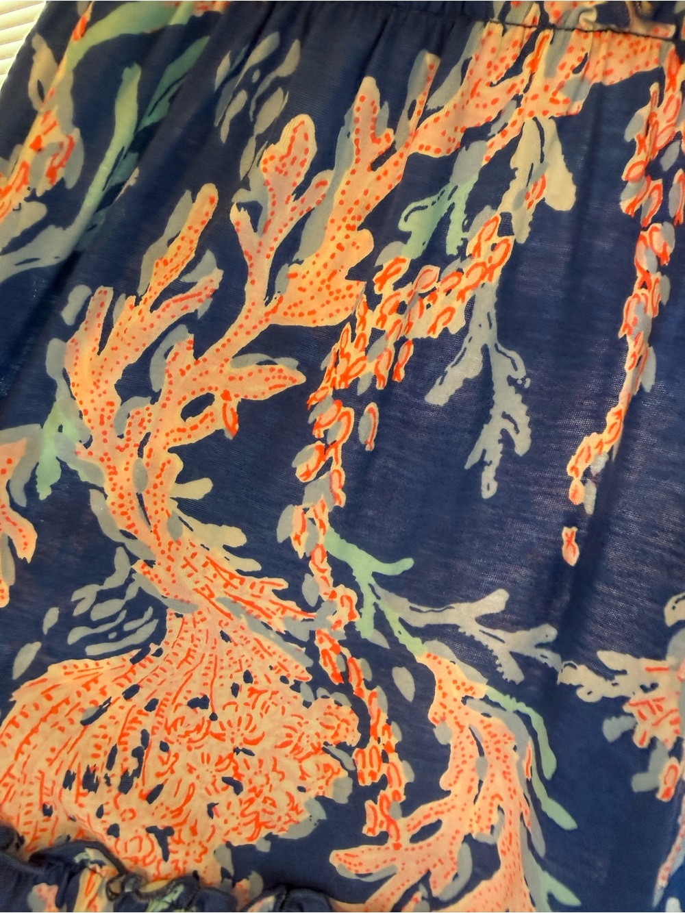 Lilly Pulitzer Blue Coral-Print V-Neck Lorina Swing Dress - Picture 3 of 4